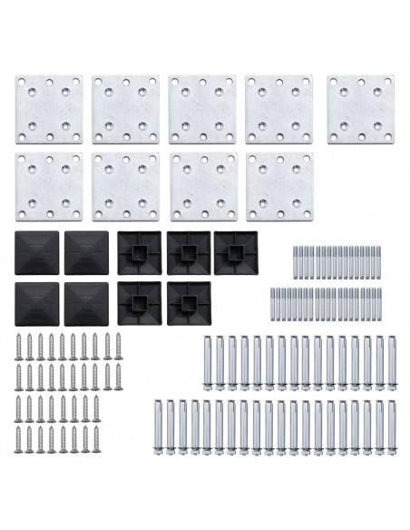Set Pannelli di Recinzione in WPC 1391x186 cm Nero