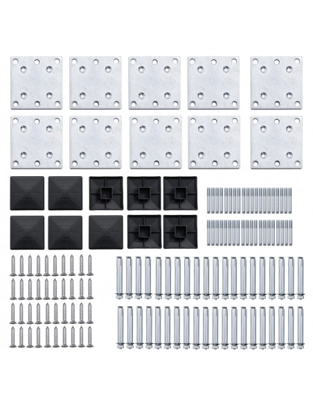 Set Pannelli di Recinzione in WPC 1564x186 cm Nero