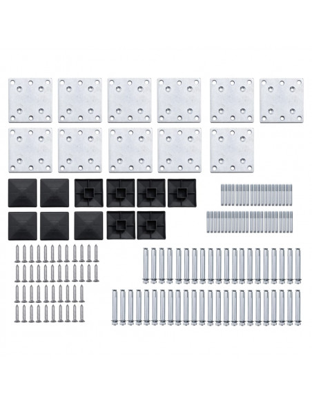 Set Pannelli di Recinzione in WPC 1737x186 cm Nero