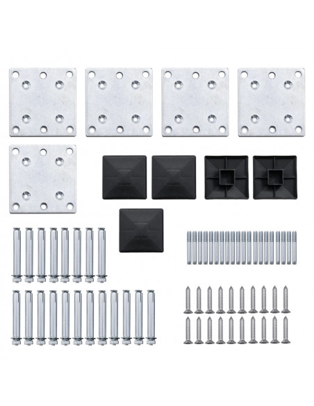 Set Pannelli di Recinzione in WPC 699x186 cm Nero