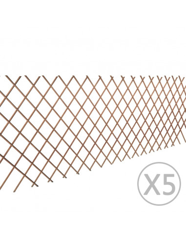 Recinzione a Traliccio in Salice 5 pz 180x90 cm