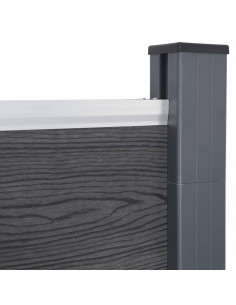 Set Pannello di Recinzione Grigio 180x186 cm in WPC