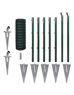 Recinzione Europea in Acciaio 10 x 0,8 m Verde 2