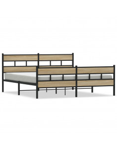 Giroletto senza Materaso in Metallo Rovere Sonoma 193x203 cm 2