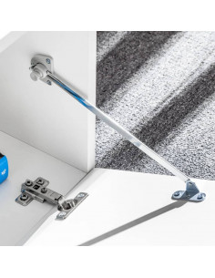 Set Parete Attrezzata Porta TV con Luci LED 5 pz Bianco Lucido