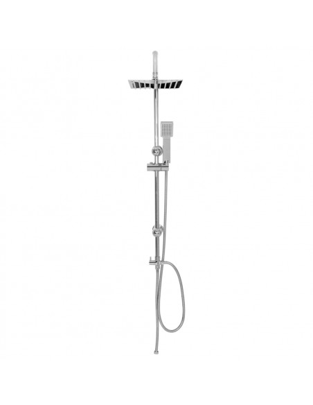Set per Doccia a Doppio Soffione con Doccetta Acciaio Inox