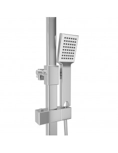 Set per Doccia a Doppio Soffione con Termostato Acciaio Inox