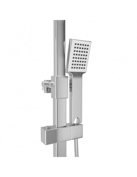 Set per Doccia a Doppio Soffione con Termostato Acciaio Inox