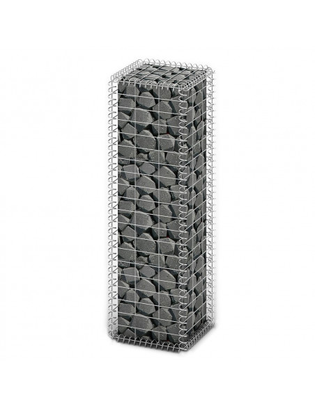 Cesto Gabbione con Coperchio in Filo Zincato 100 x 30 x 30 cm