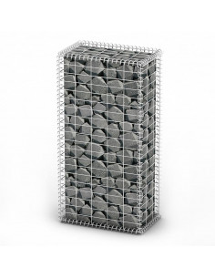 Cesto Gabbione con Coperchio in Filo Zincato 100 x 50 x 30 cm 2