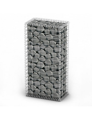 Cesto Gabbione con Coperchio in Filo Zincato 100 x 50 x 30 cm