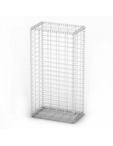 Cesto Gabbione con Coperchio in Filo Zincato 100 x 50 x 30 cm