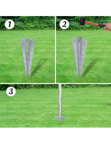 Recinzione a Rete con Pali e Spuntoni Acciaio Zincato 15x1,25 m