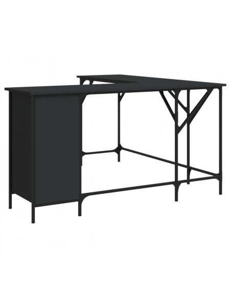 Scrivania Nera 141x141x75 cm in Legno Multistrato