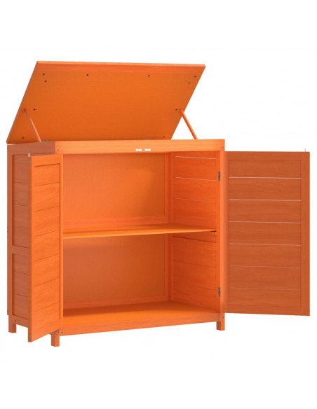 Set Rimessa Attrezzi Giardino 2pz Marrone Legno Massello Pino