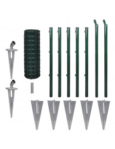 Recinzione Euro in Acciaio 10x0,8 m Verde 2