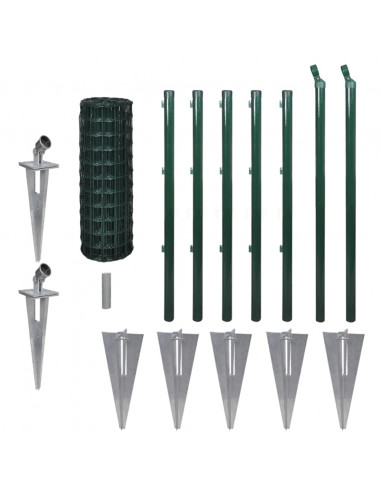 Recinzione Euro in Acciaio 10x0,8 m Verde