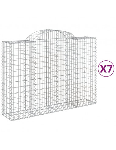 Cesti Gabbioni ad Arco 7 pz 200x50x140/160 cm Ferro Zincato