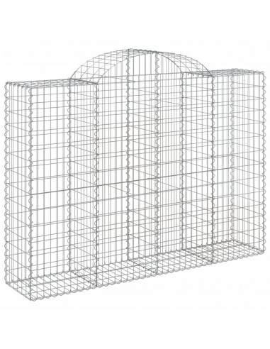 Cesti Gabbioni ad Arco 7 pz 200x50x140/160 cm Ferro Zincato