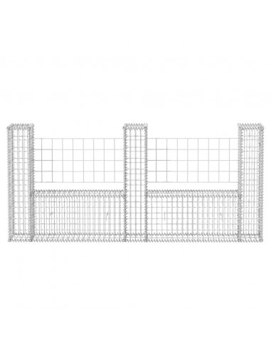 Gabbione in Rete ad U in Acciaio Zincato 240x20x100 cm