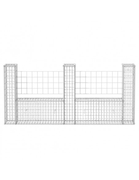 Gabbione in Rete ad U in Acciaio Zincato 240x20x100 cm