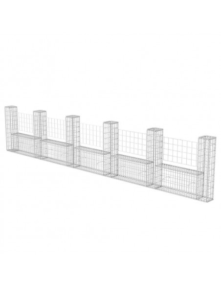 Gabbione in Rete ad U in Acciaio Zincato 570x20x100 cm