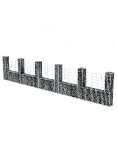 Gabbione in Rete ad U in Acciaio Zincato 570x20x100 cm