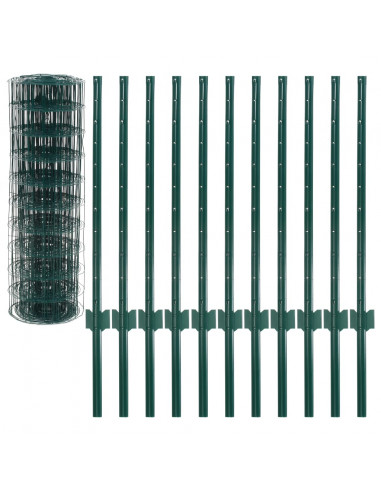 Recinzione Euro 20x0,8 m in Acciaio Verde
