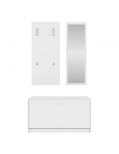 Set Scarpiere 3 in 1 Bianco in Legno Multistrato