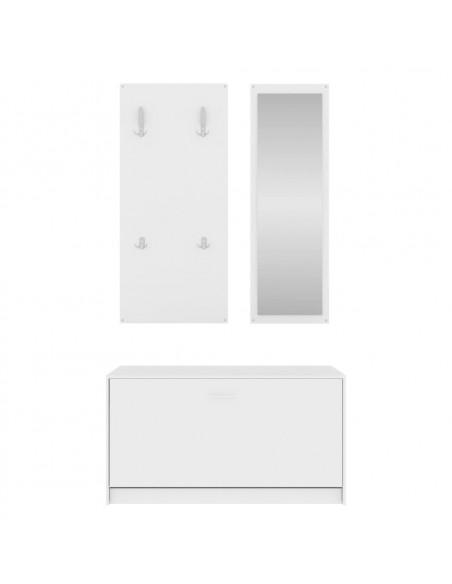 Set Scarpiere 3 in 1 Bianco in Legno Multistrato