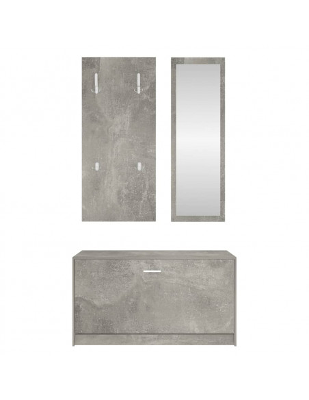 Set Scarpiere 3 in 1 Grigio cemento in Legno Multistrato