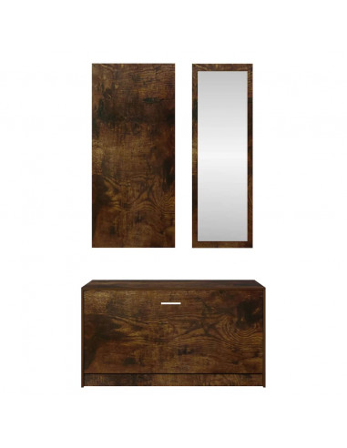 Set Scarpiere 3 in 1 rovere fumo in Legno Multistrato