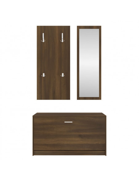 Set Scarpiere 3 in 1 rovere marrone in Legno Multistrato