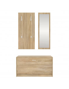 Set Scarpiere 3 in 1 rovere sonoma in Legno Multistrato
