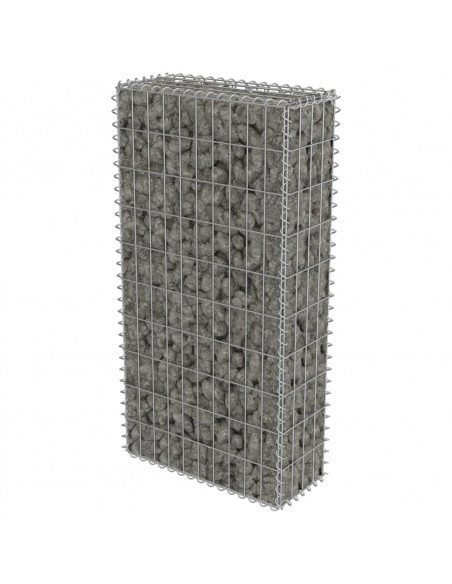 Gabbione con Copertura in Acciaio Zincato 50x20x100 cm