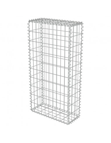 Gabbione con Copertura in Acciaio Zincato 50x20x100 cm