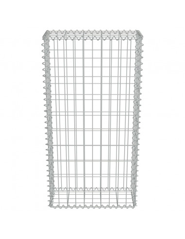 Gabbione con Copertura in Acciaio Zincato 50x20x100 cm