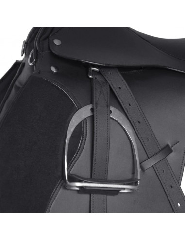 Set Sella Equitazione 17,5" in pelle naturale Nera 12 cm 5-in-1