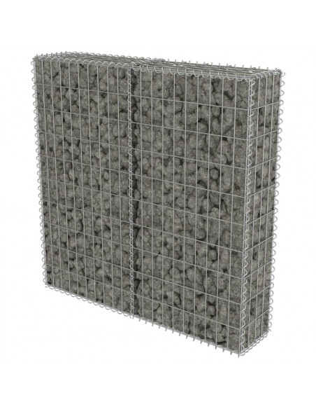 Gabbione con Copertura in Acciaio Zincato 100x20x100 cm