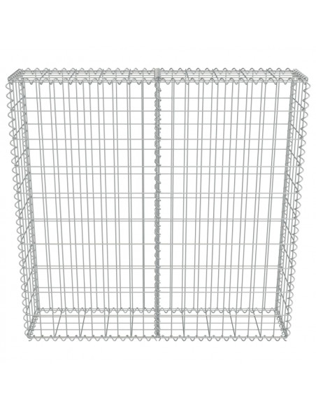 Gabbione con Copertura in Acciaio Zincato 100x20x100 cm