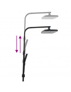 Set Soffione Doccia Duale con Miscelatore e Tubo Ottone Nero