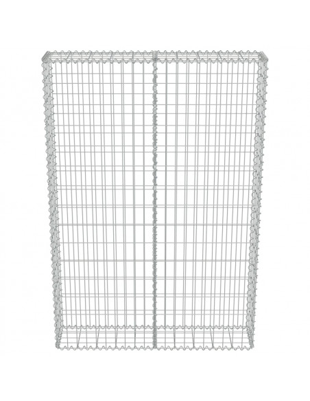 Gabbione con Copertura in Acciaio Zincato 100x20x150 cm