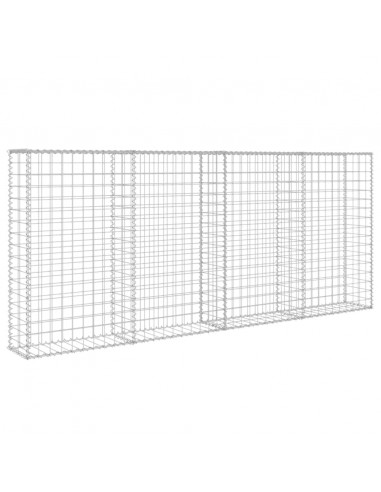 Gabbione con Copertura in Acciaio Zincato 200x20x85 cm
