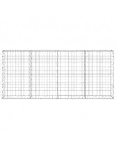 Gabbione con Copertura in Acciaio Zincato 200x20x85 cm