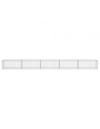 Gabbione con Copertura in Acciaio Zincato 600x50x50 cm