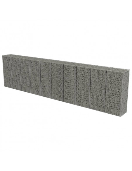 Gabbione con Copertura in Acciaio Zincato 600x50x150 cm