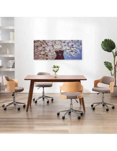 Set Stampa su Tela da Muro Fiori in Vaso Multicolore 150x60 cm