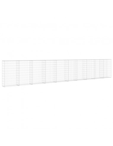 Gabbione con Copertura in Acciaio Zincato 600x30x100 cm