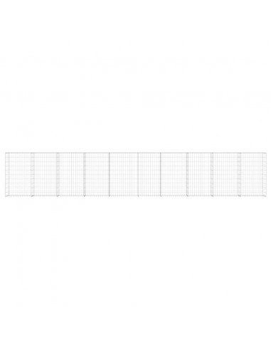 Gabbione con Copertura in Acciaio Zincato 600x30x100 cm