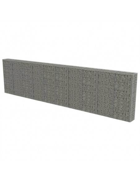 Gabbione con Copertura in Acciaio Zincato 600x30x150 cm